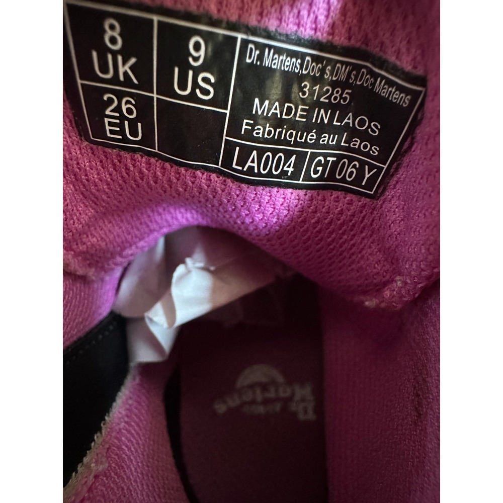Dr Martens Delaney Hot Pink Leather Kids Boots Side Zip US 9 Toddler 31285 - Picture 12 of 16